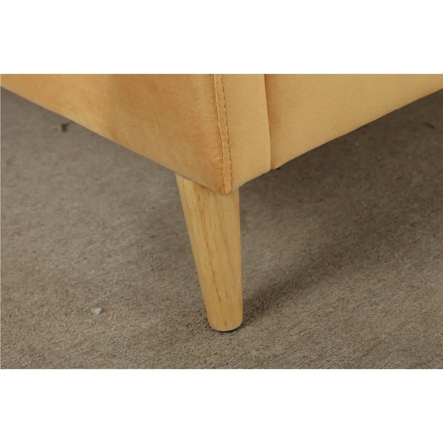 Twin size Mid-Century Modern Yellow Velvet Upholstered Daybed by HomePacific