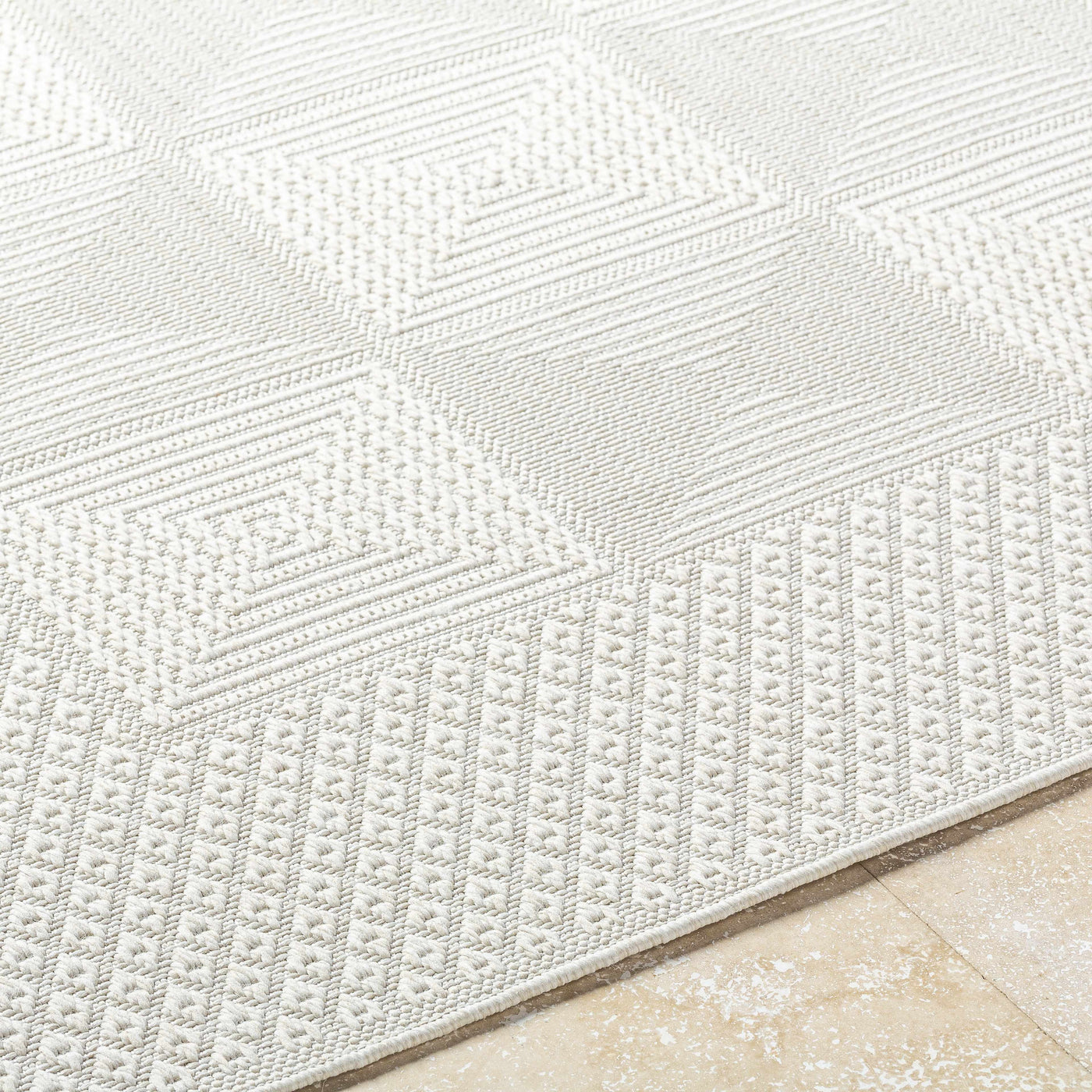 Anabia White Outdoor Area Rug by Boutique Rugs
