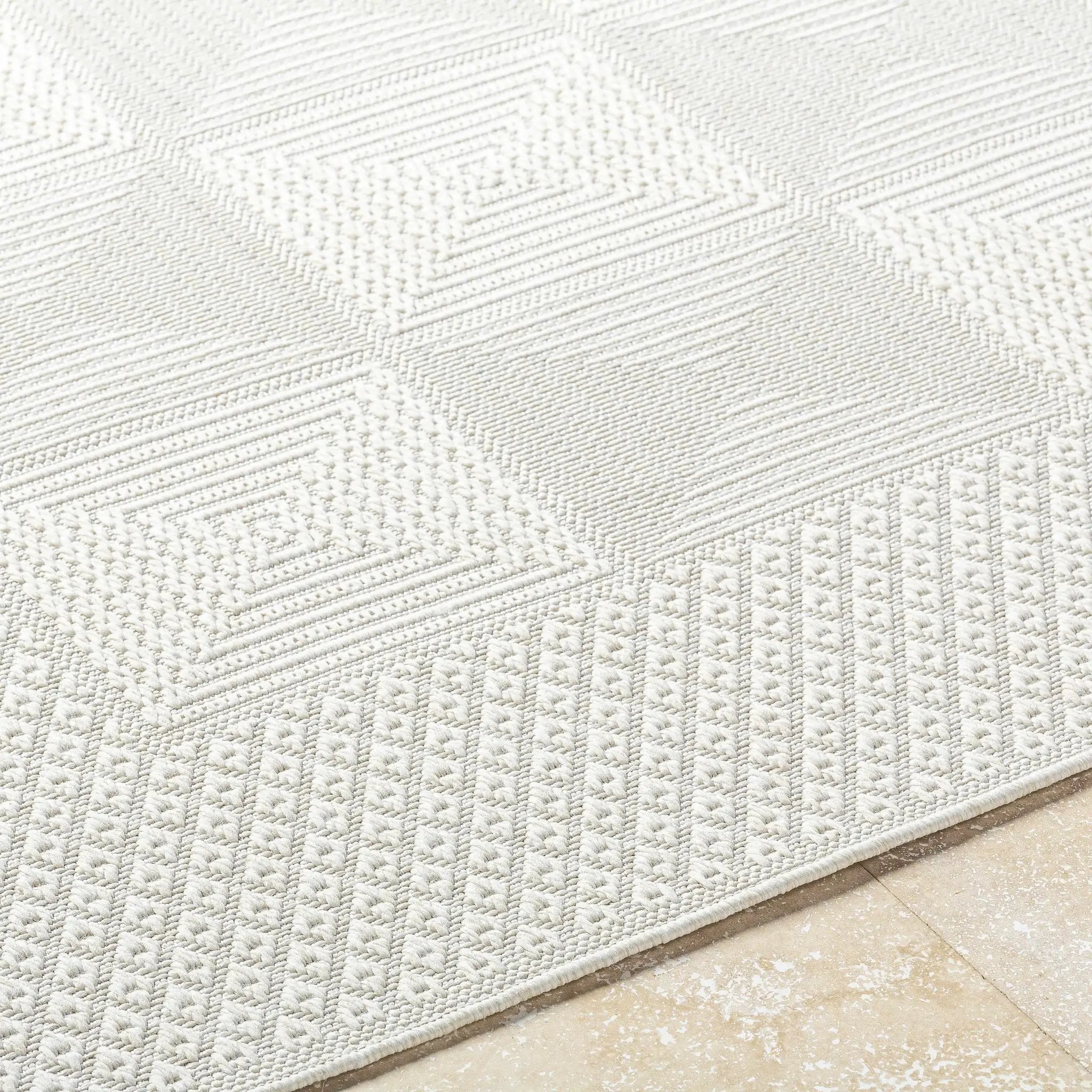 Anabia White Outdoor Area Rug by Boutique Rugs