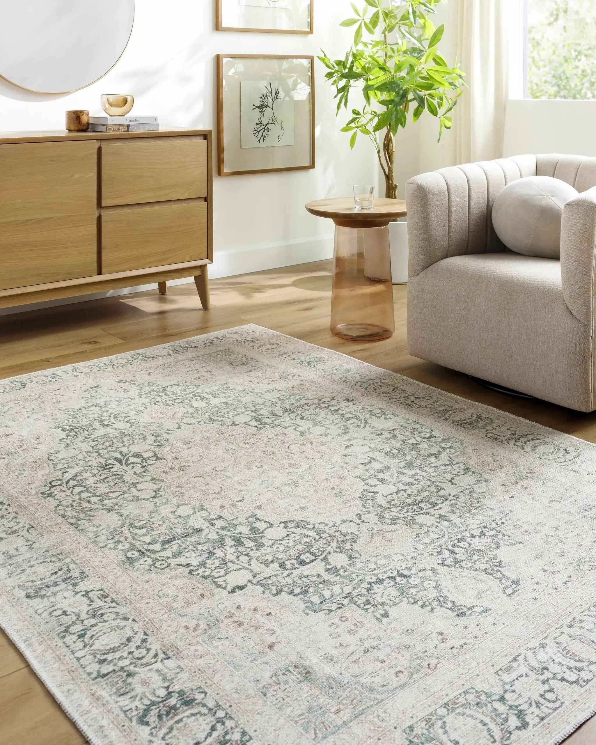 Yanis Vintage Flat Pile Washable Rug by Boutique Rugs