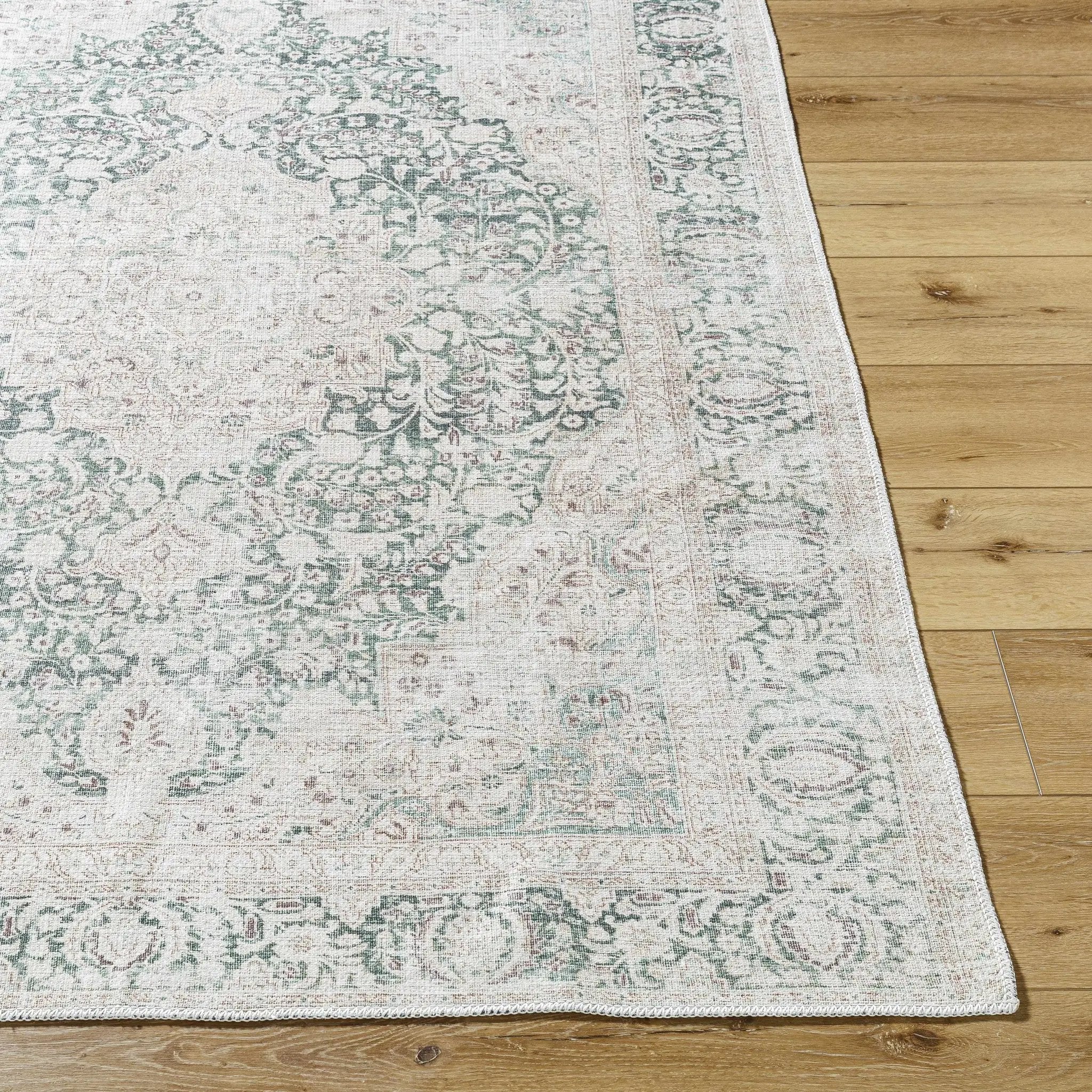Yanis Vintage Flat Pile Washable Rug by Boutique Rugs