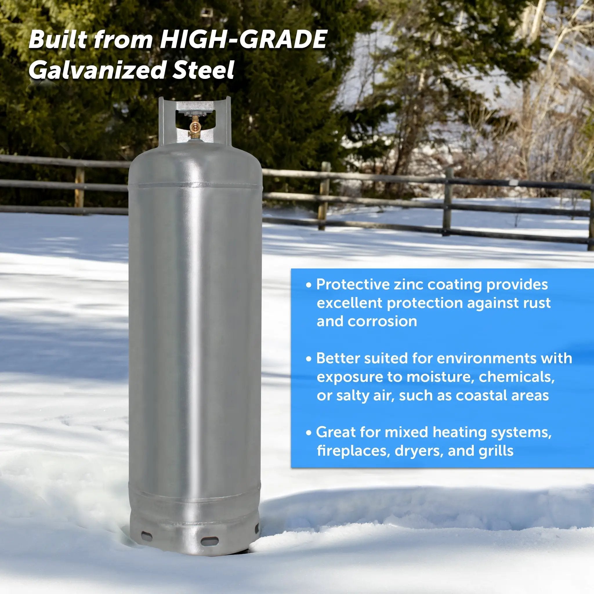 Flame King 100lb Empty Galvanized Propane Tank LP Cylinder with POL Valve by Flame King Products
