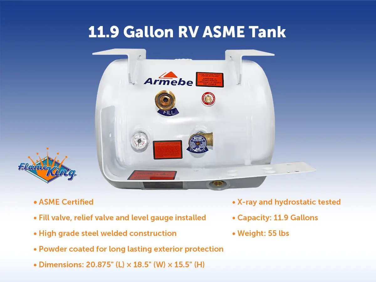 Flame King 11.9 Gal ASME RV Trailer Propane Cylinder Tank by Flame King Products
