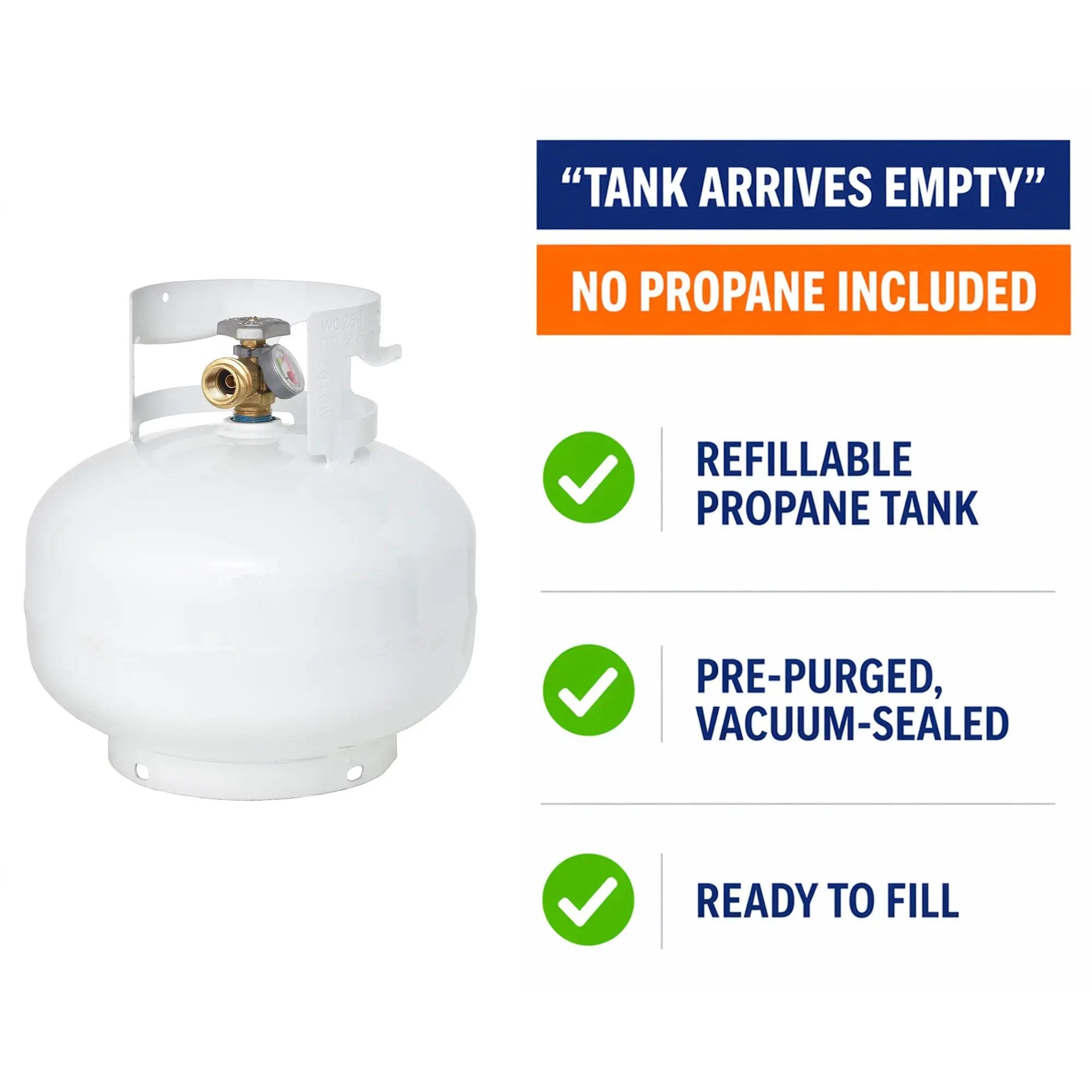 Flame King 11lb Propane Tank Cylinder Squatty with Gauge and Type 1 OPD Valve by Flame King Products
