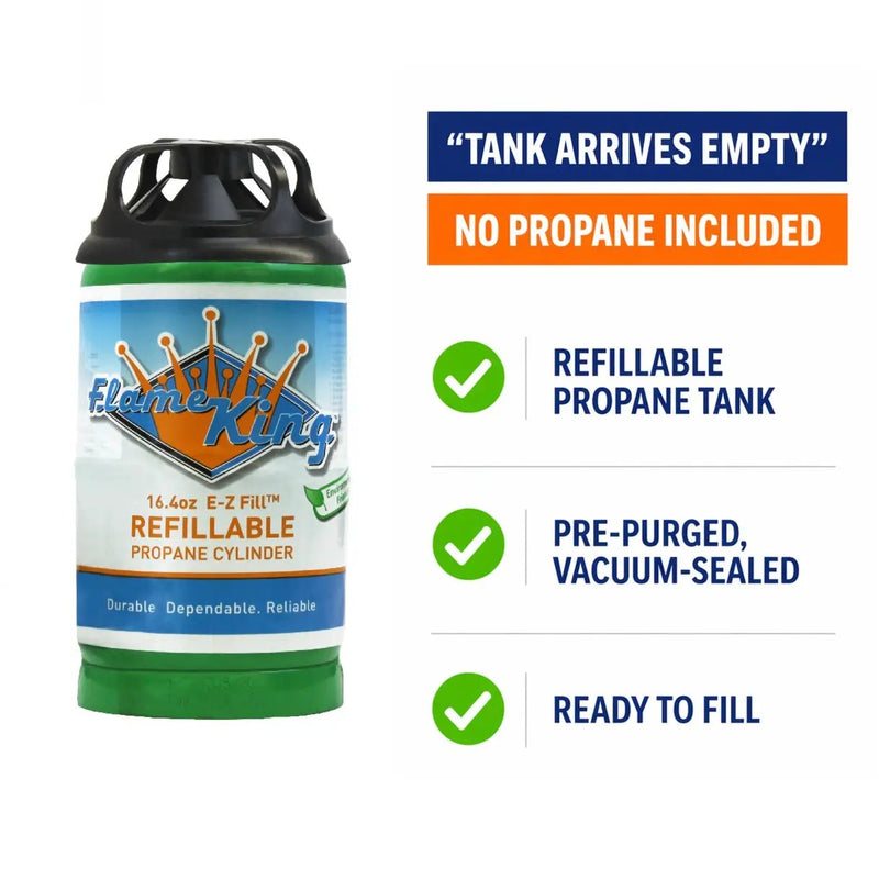 Flame King 1lb Refillable Propane Tank LP Cylinder- 2 Pack Eco Friendly Sustainable Tank by Flame King Products