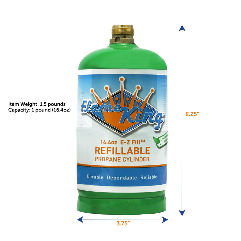 Flame King 1lb Refillable Propane Tank LP Cylinder- 2 Pack Eco Friendly Sustainable Tank by Flame King Products