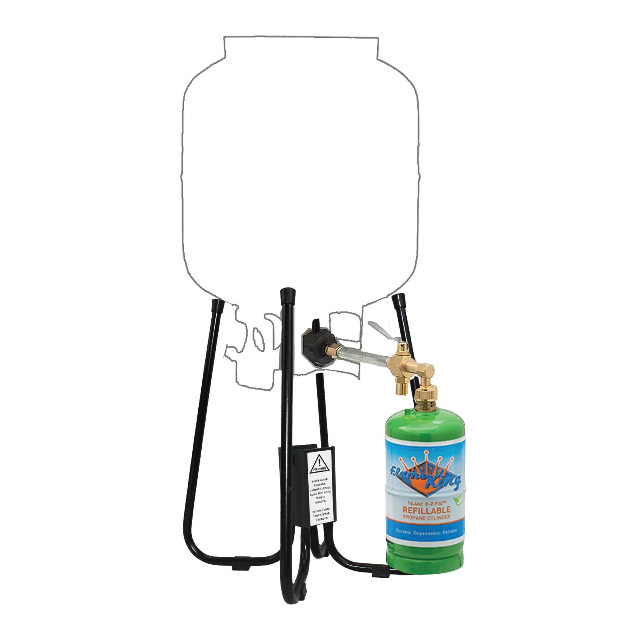 Flame King Eco Friendly 1lb Refillable Reusable Propane Cylinder + Refill Kit by Flame King Products