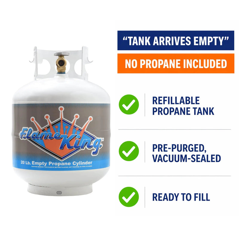 Flame King 20lb Propane Tank LP Cylinder with OPD by Flame King Products