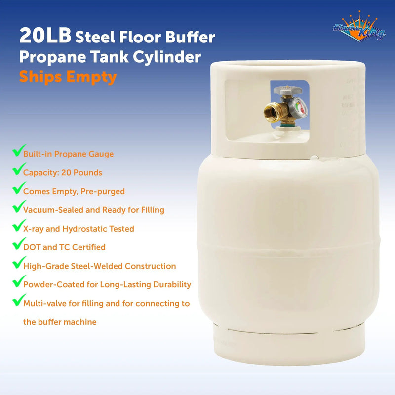 Flame King 20lb Single Spud LP Buffer Tank with Gauge by Flame King Products