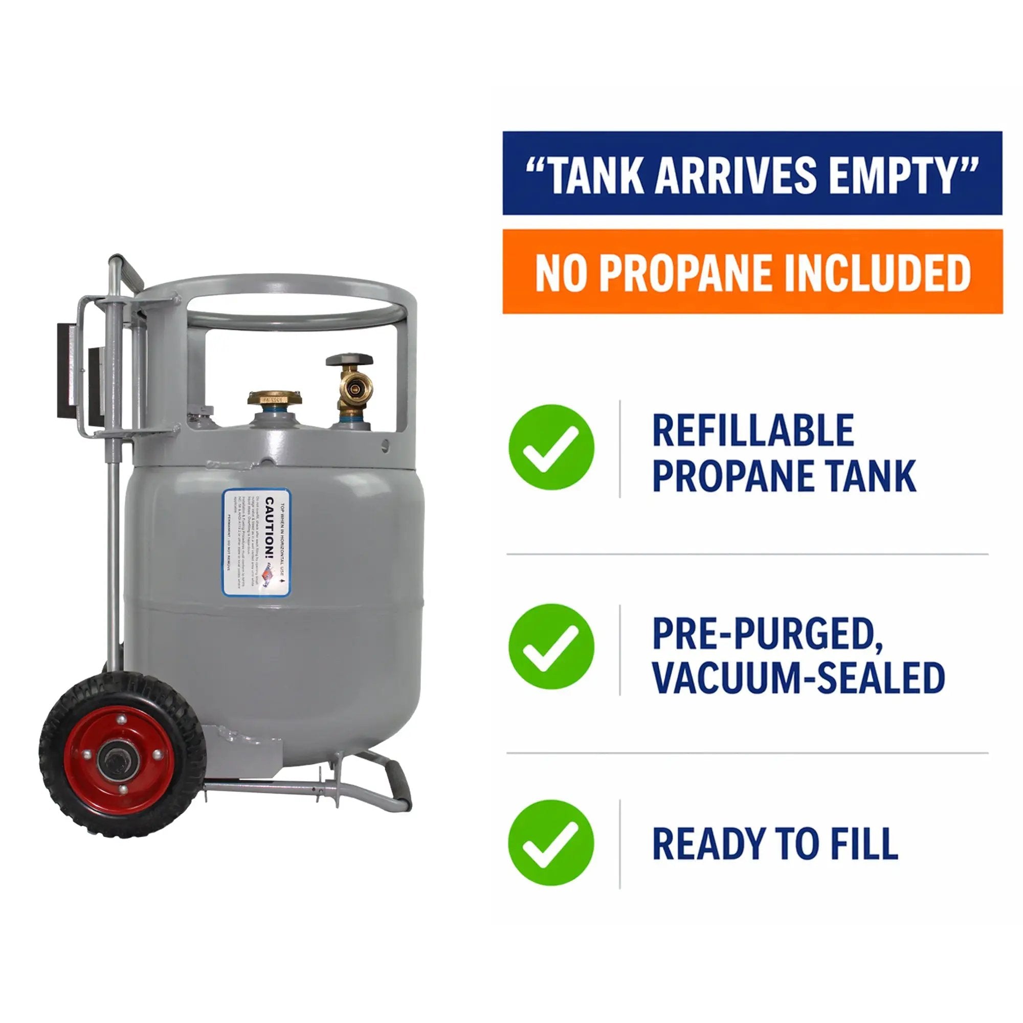 Flame King 20lb Horizontal & Vertical Propane Cylinder Gauge OPD & Wheels by Flame King Products