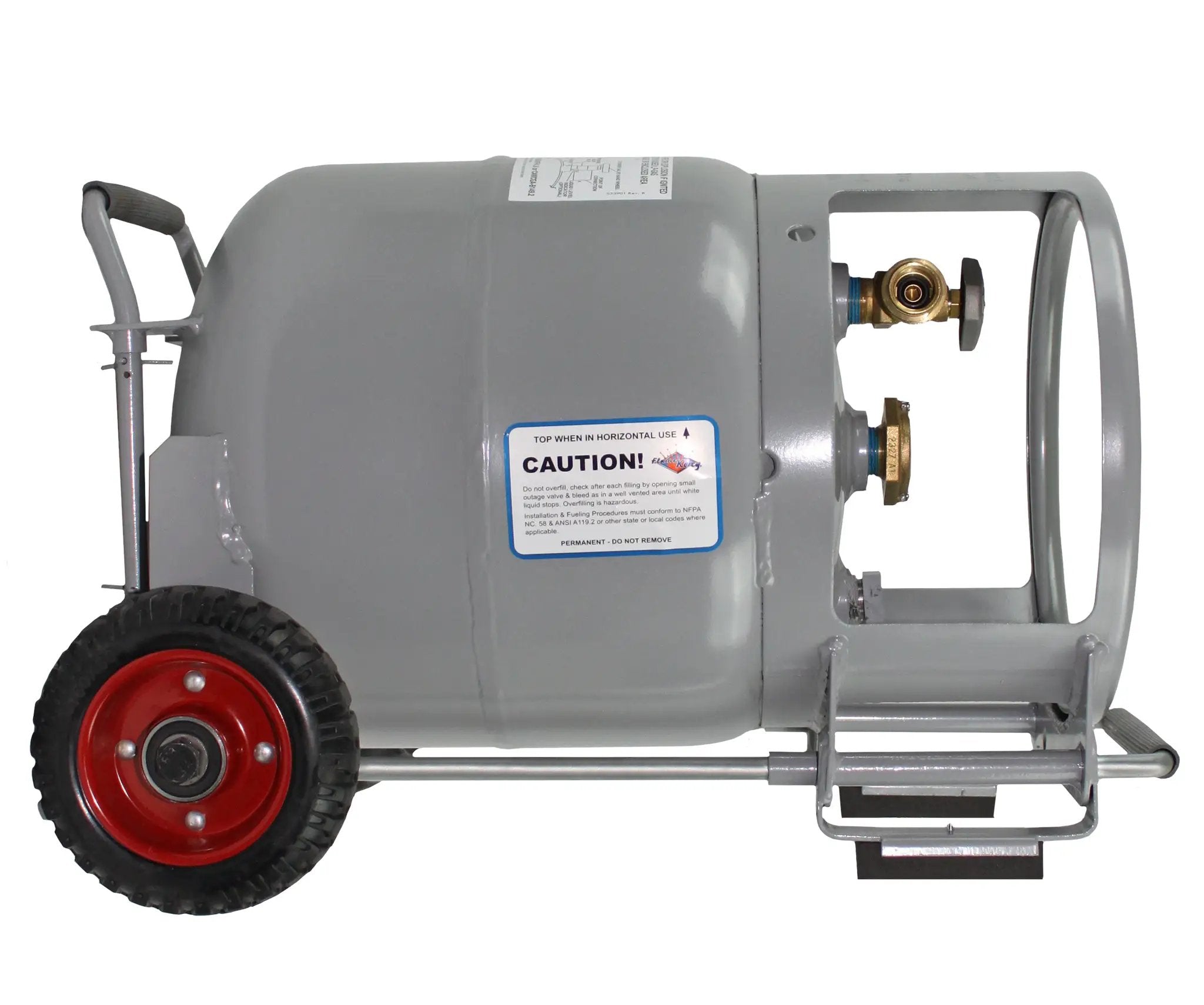 Flame King 20lb Horizontal & Vertical Propane Cylinder Gauge OPD & Wheels by Flame King Products