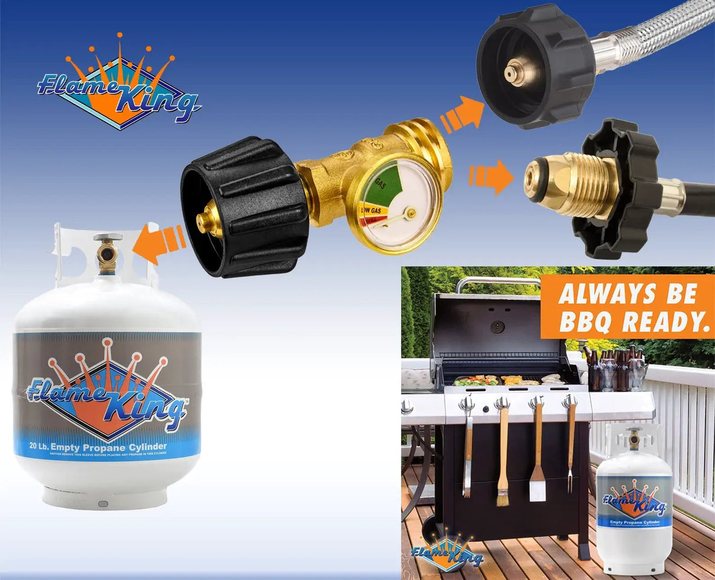 Flame King Propane Gas Level Indicator Check Gauge Meter For Propane Tanks Cylinders by Flame King Products