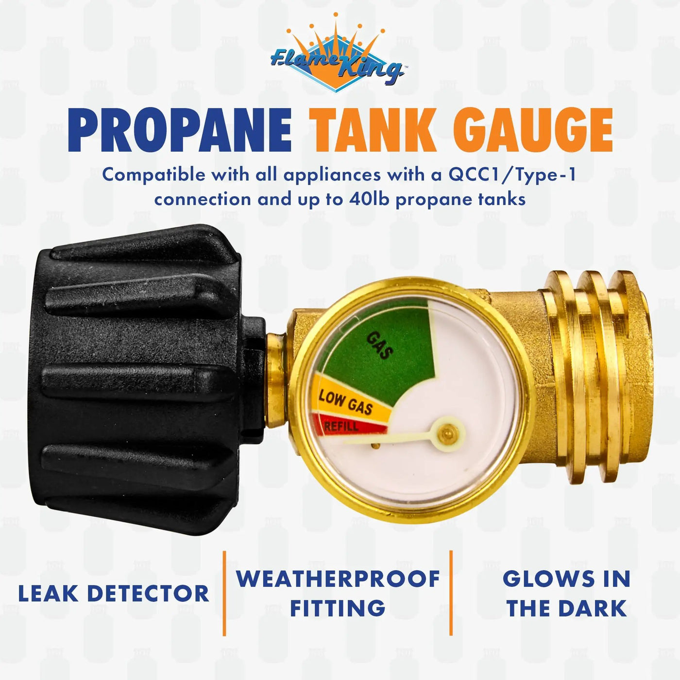 Flame King Propane Gas Level Indicator Check Gauge Meter For Propane Tanks Cylinders by Flame King Products