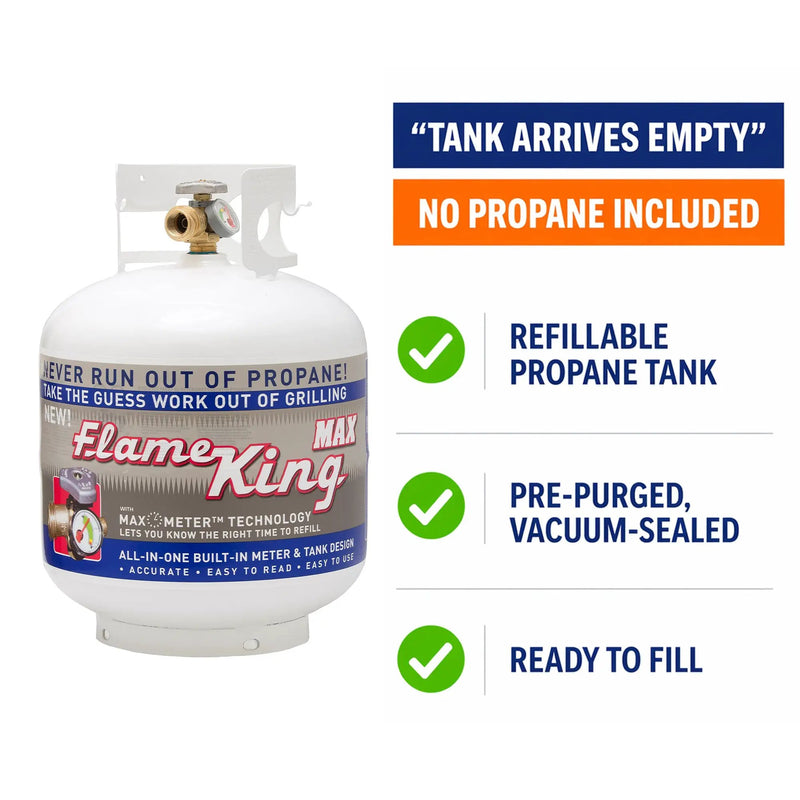 Flame King 20lb Propane Tank LP Cylinder with OPD & Gauge by Flame King Products