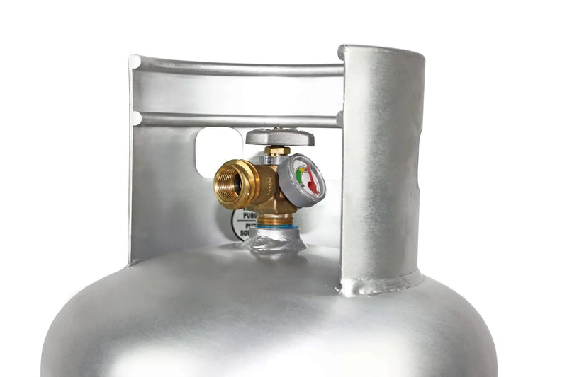 Flame King Lightweight 30lb Aluminum Propane Tank Cylinder Gauge and OPD Valve by Flame King Products