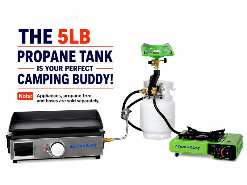 Flame King Portable 5lb Propane Tank LP Cylinder with OPD & Gauge by Flame King Products
