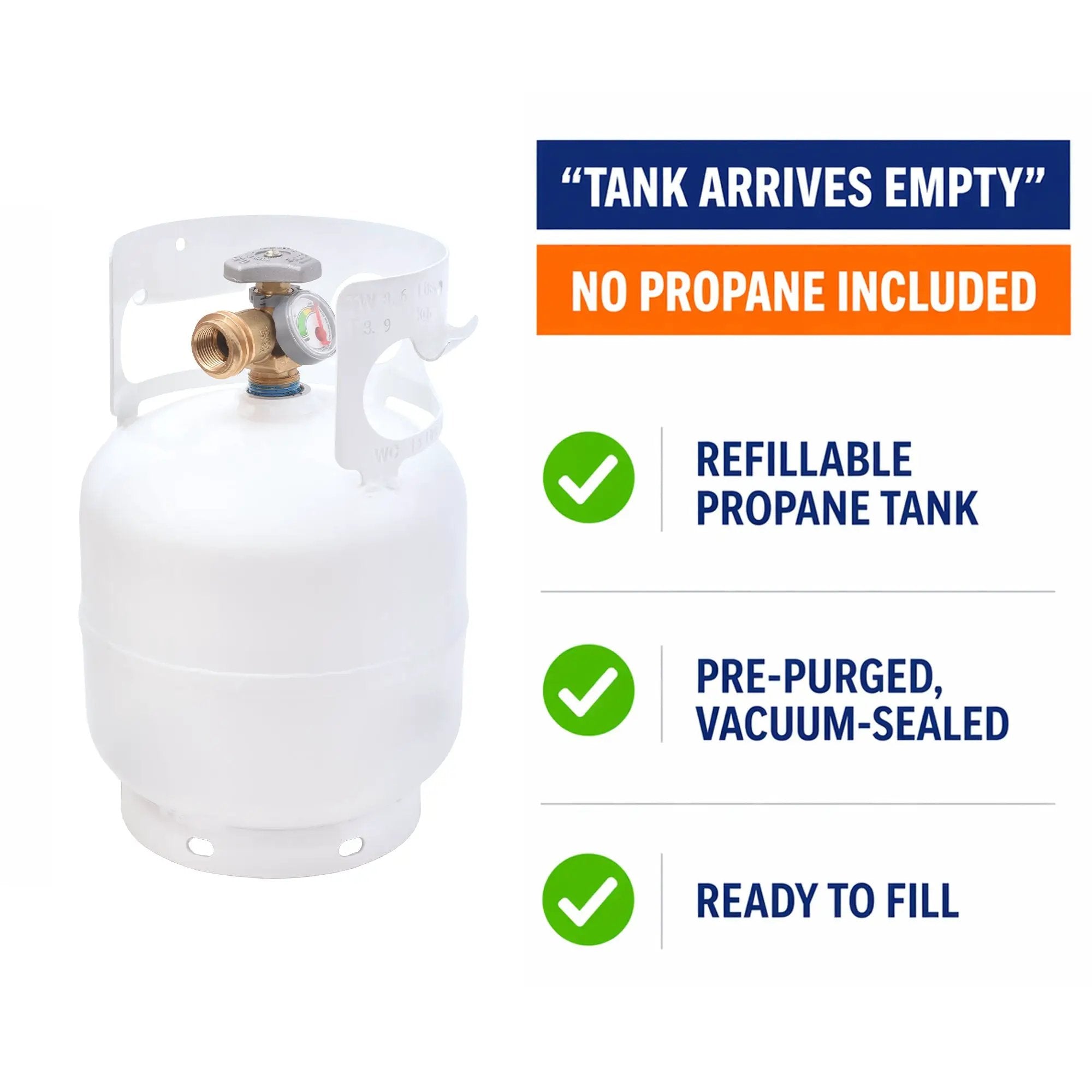 Flame King Portable 5lb Propane Tank LP Cylinder with OPD & Gauge by Flame King Products
