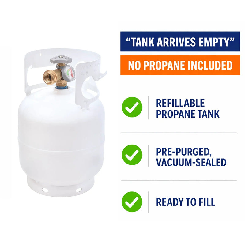 Flame King Portable 5lb Propane Tank LP Cylinder with OPD & Gauge by Flame King Products