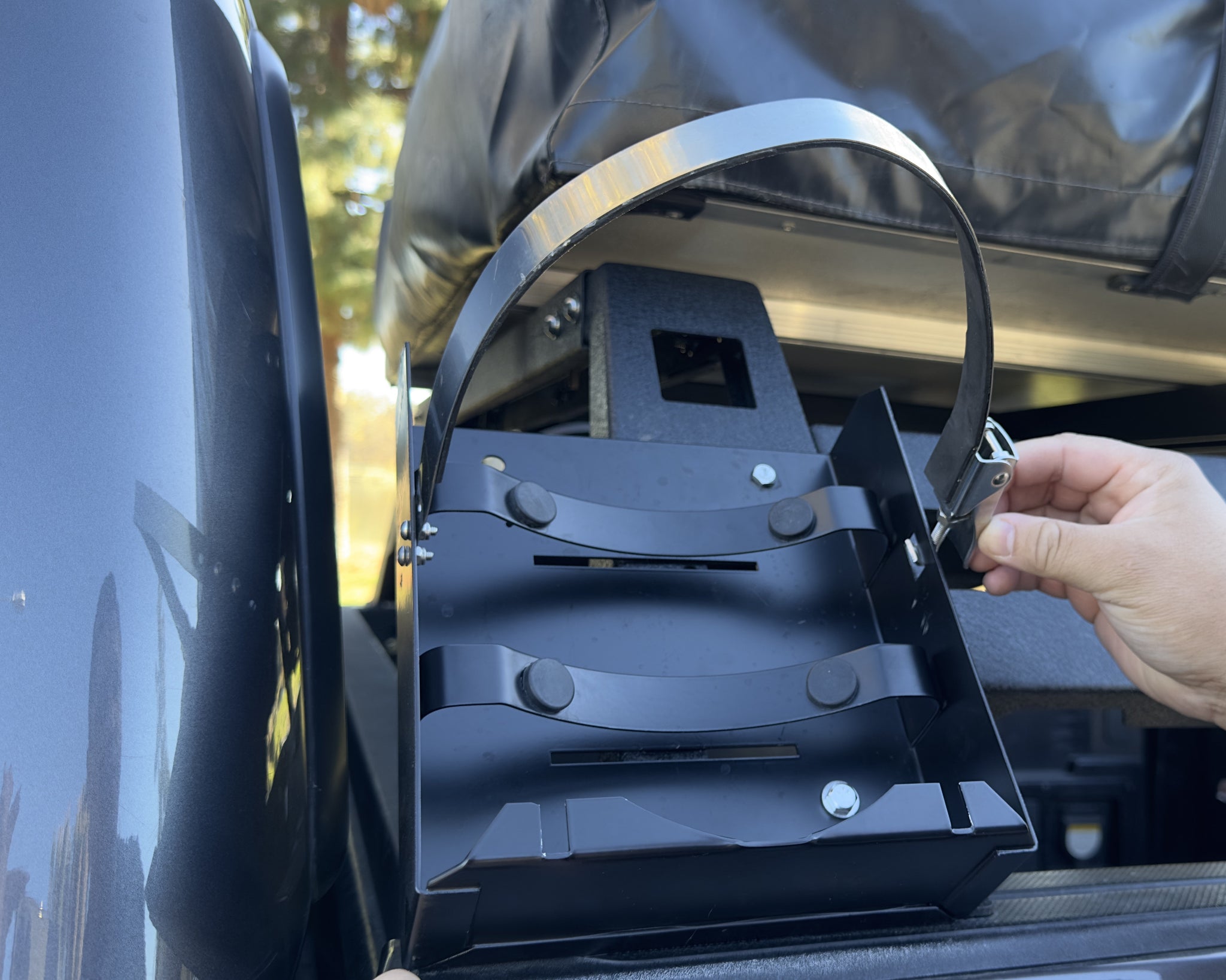 Flame King T-Racks 5lb Propane Tank Mounting Brackets Strap Campervan Overland Vehicles by Flame King Products