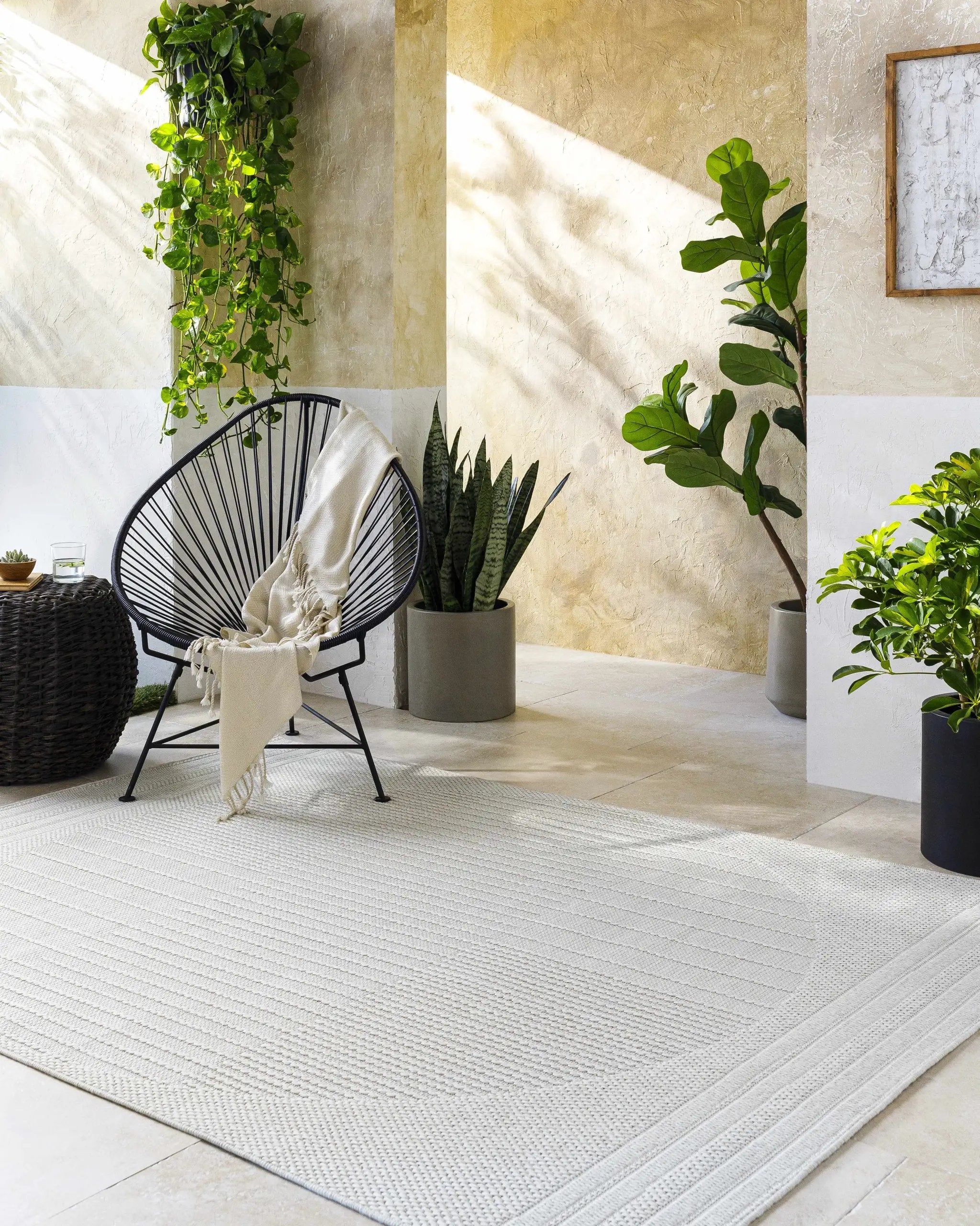 Yuley White Outdoor Area Rug by Boutique Rugs