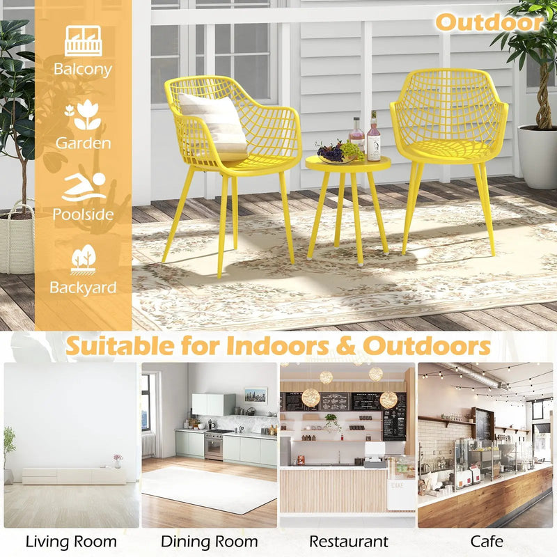 3 Piece Patio Chair Set with PP Seat and Tabletop for Porch by DirectDeals