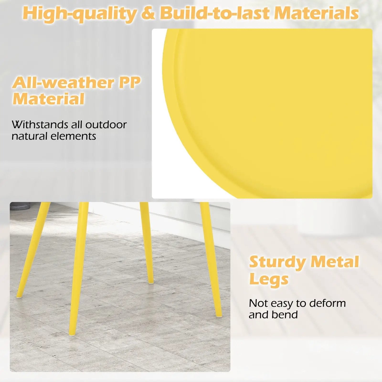 3 Piece Patio Chair Set with PP Seat and Tabletop for Porch by DirectDeals