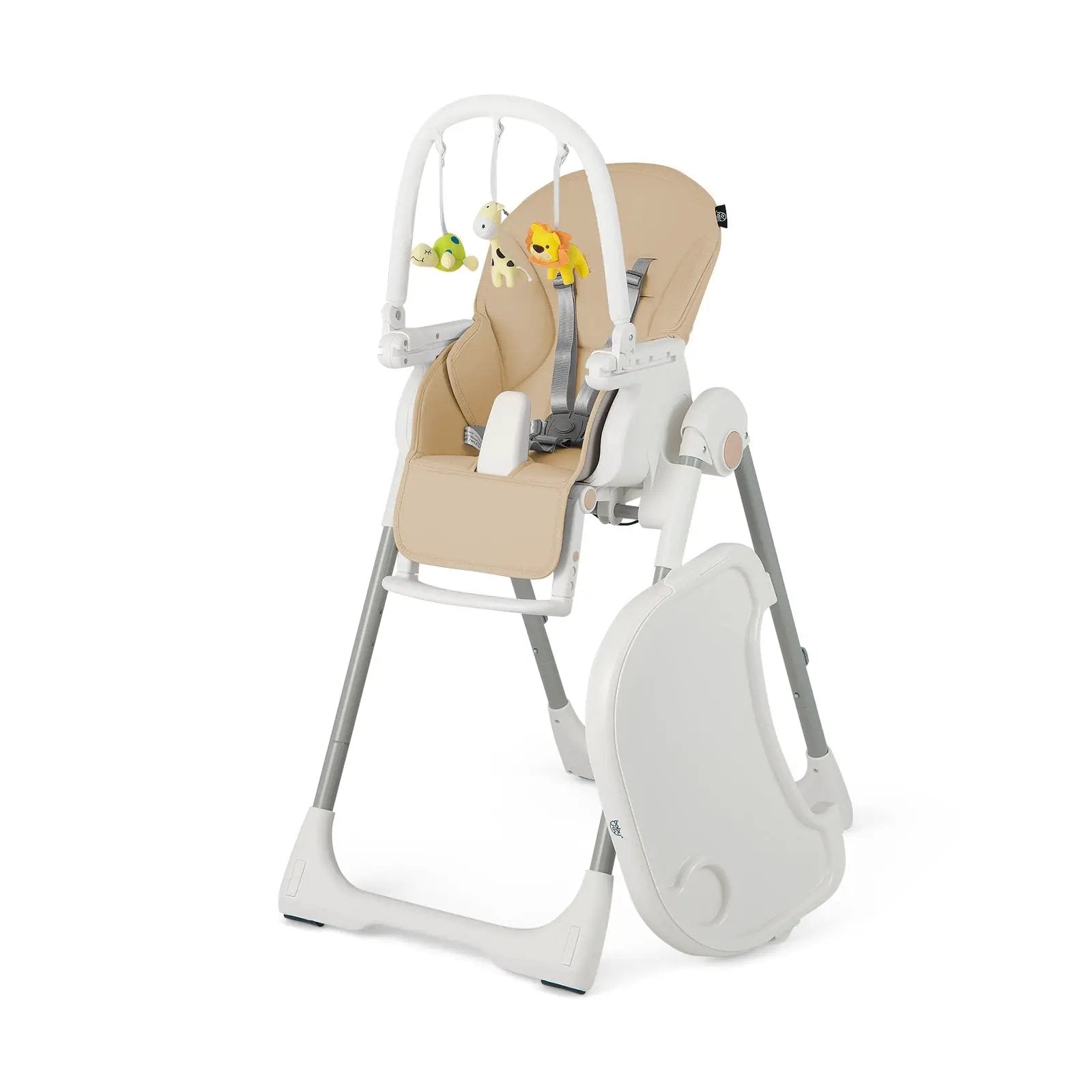4-in-1 Foldable Baby High Chair with 7 Adjustable Heights and Free Toys Bar by DirectDeals
