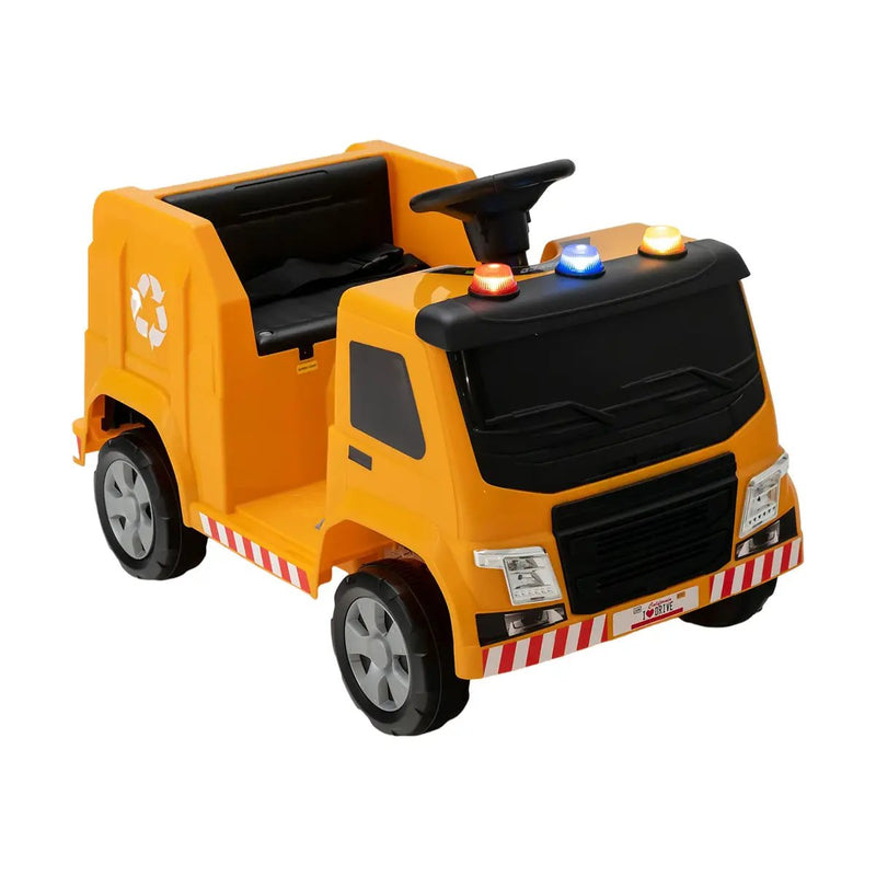 12V Kids Ride-on Garbage Truck with Warning Lights and 6 Recycling Accessories by DirectDeals