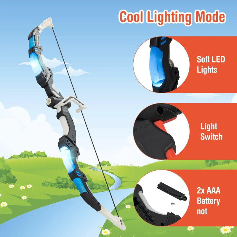 Youth Archery Bow Set with LED Light Up Bow and 20 Suction Cup Arrows for Kids by DirectDeals
