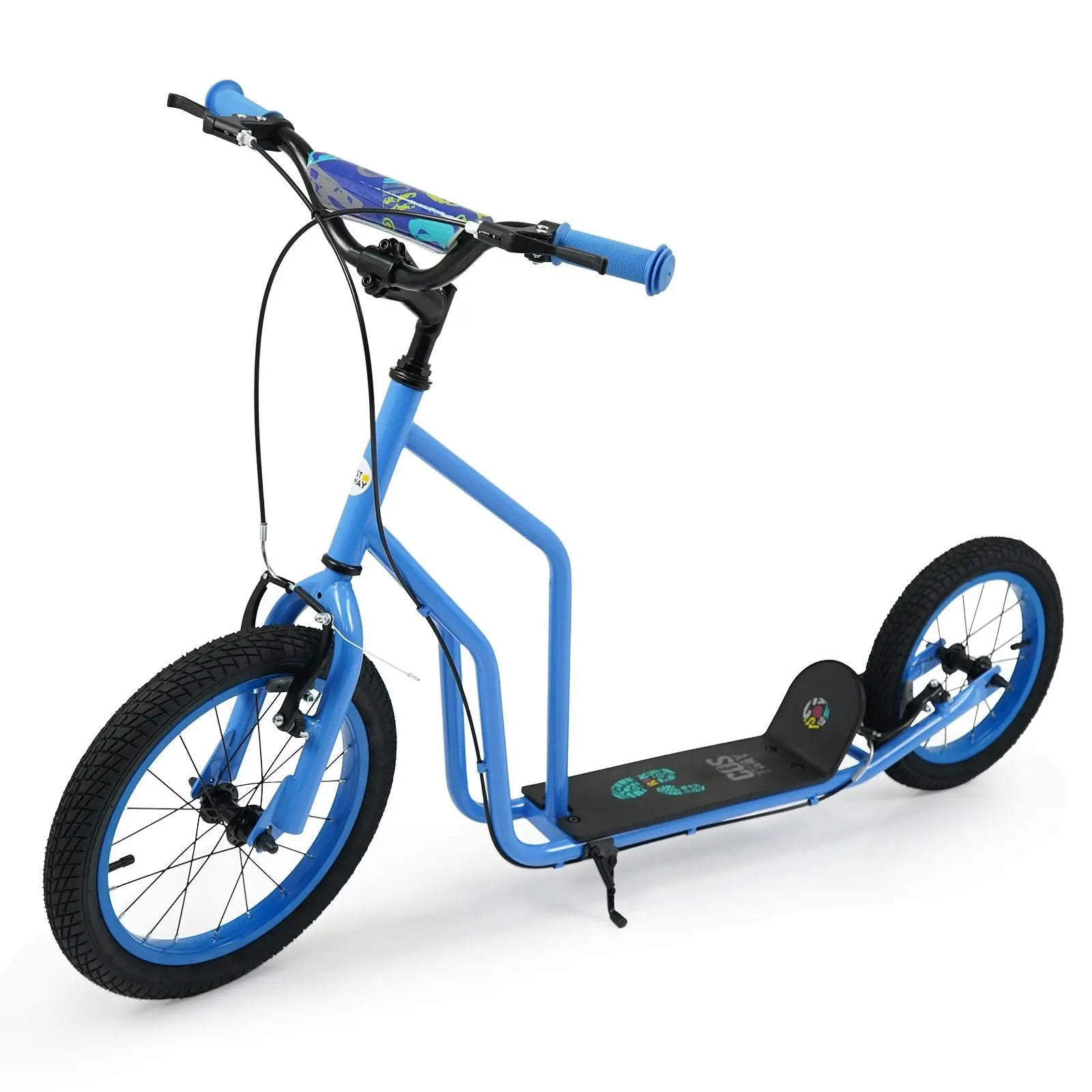 Youth Scooter with Adjustable Handlebar and 16/14-Inch Inflatable Wheels for Age 8+ Years Old by DirectDeals