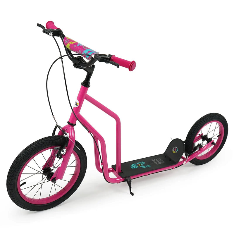 Youth Scooter with Adjustable Handlebar and 16/14-Inch Inflatable Wheels for Age 8+ Years Old by DirectDeals