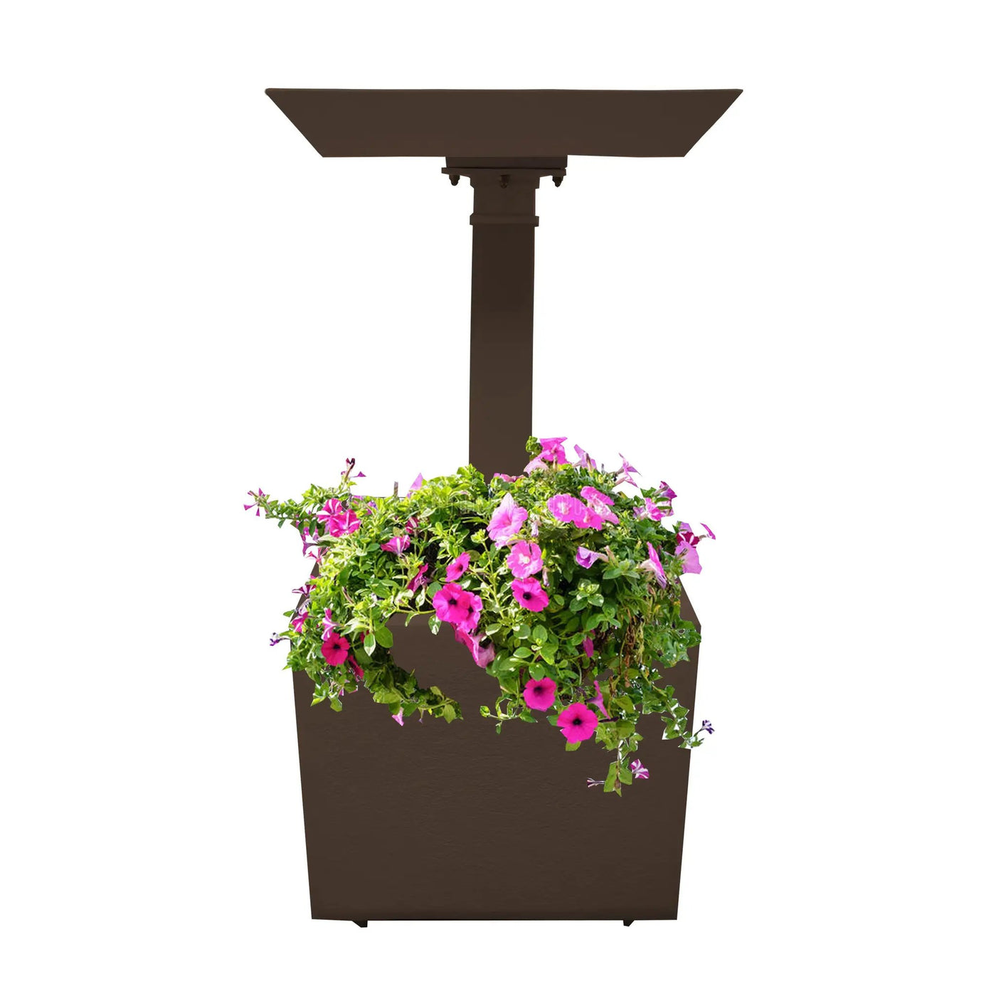 Modern Square Cast Aluminum 35-in Bird Bath and Planter Vase Combo by Sharicks