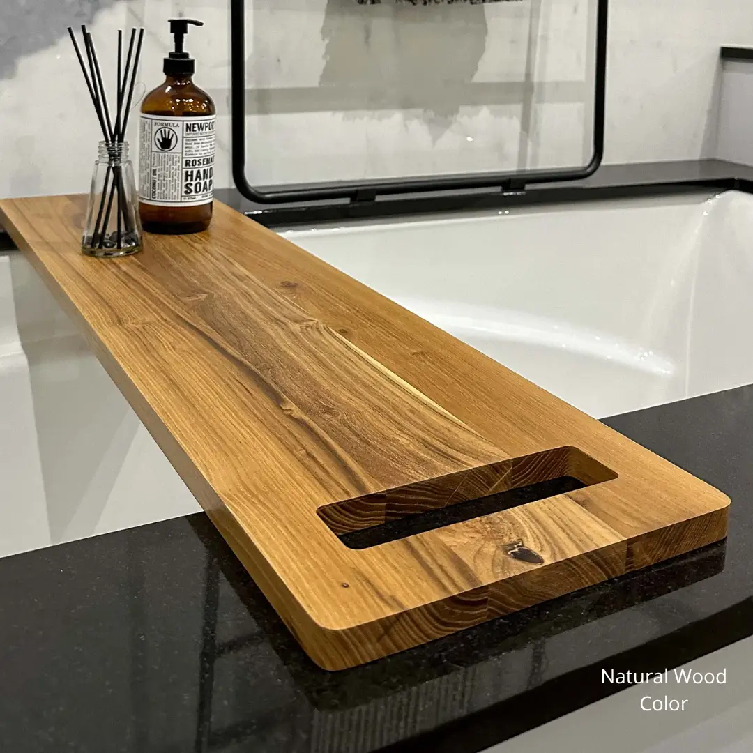 Zeek Natural Solid Wood Bathtub Tray Caddy ZBC3409 by ZEEK