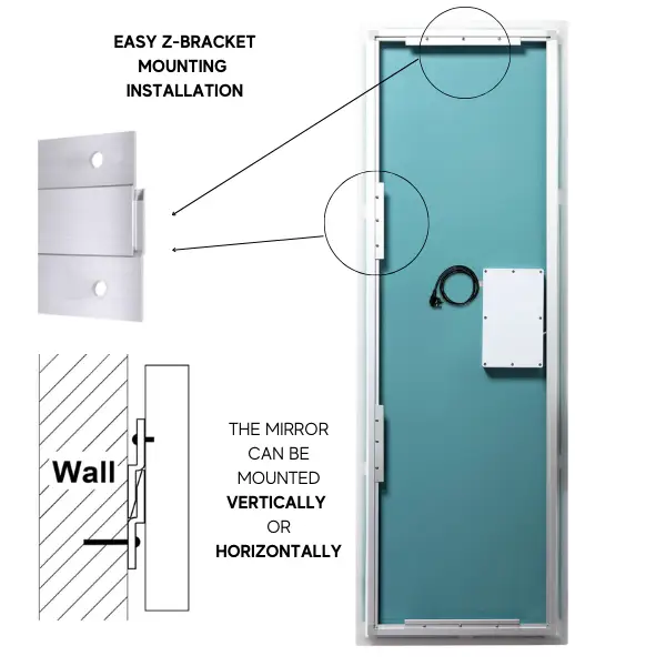 Zeek 65x22 LED Lighted Full Length Wall Mirror For Bedroom MA2265 by ZEEK