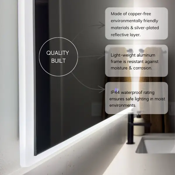 Zeek 48"x24" Backlit LED Rectangular Bathroom Wall Mirror For MA4824 by ZEEK