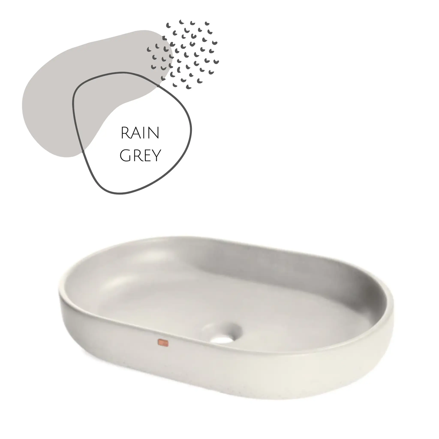 DDALF04 22'' Concrete Oval Vessel Sink - Bathroom by ZEEK