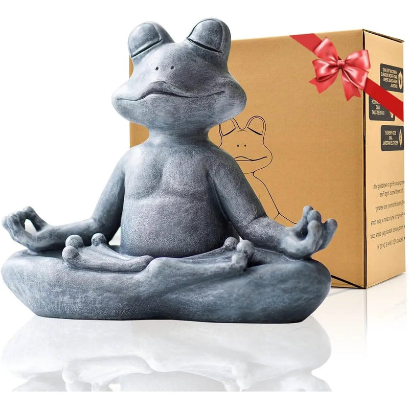 Zen Garden Meditating Yoga Frog Statue by HomePacific