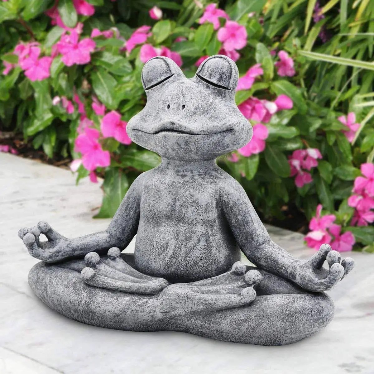 Zen Garden Meditating Yoga Frog Statue by HomePacific