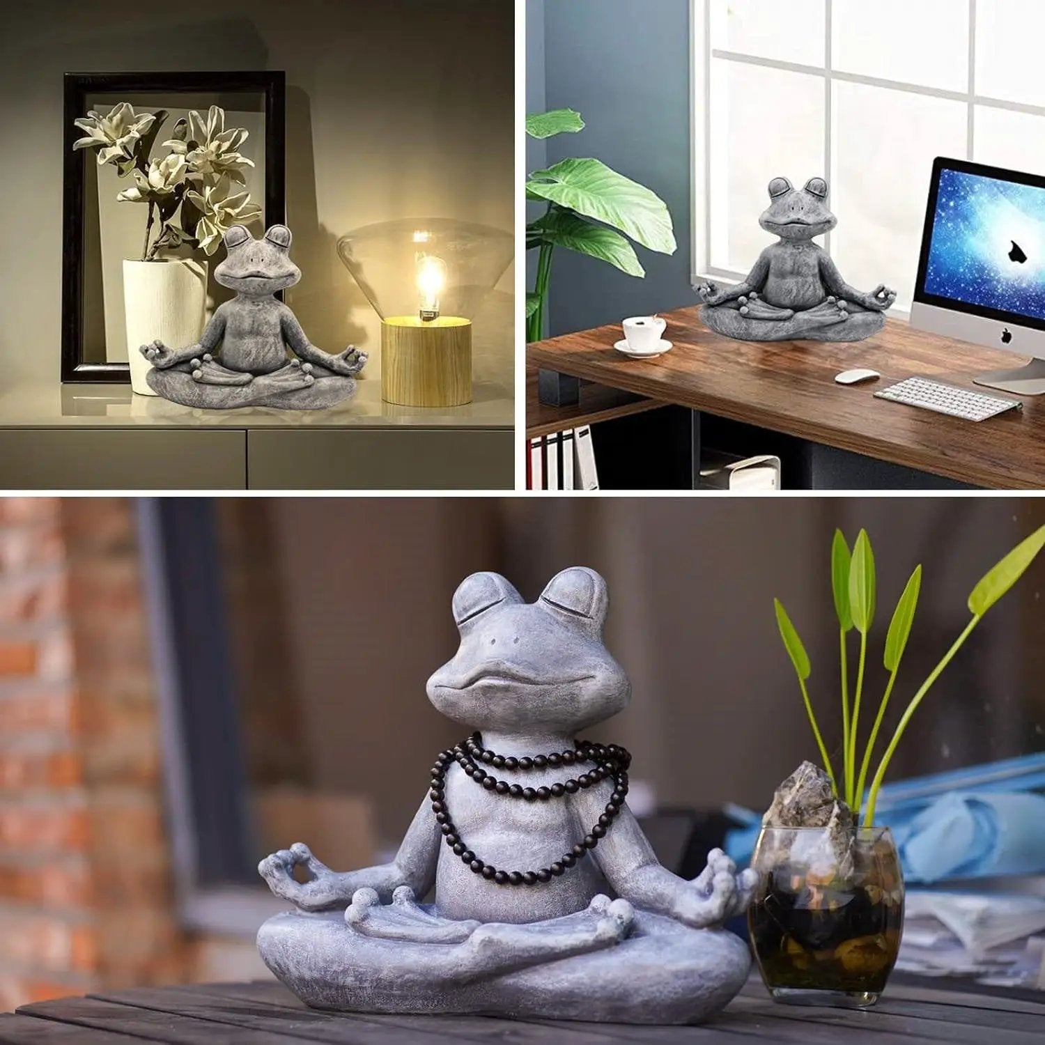Zen Garden Meditating Yoga Frog Statue by HomePacific