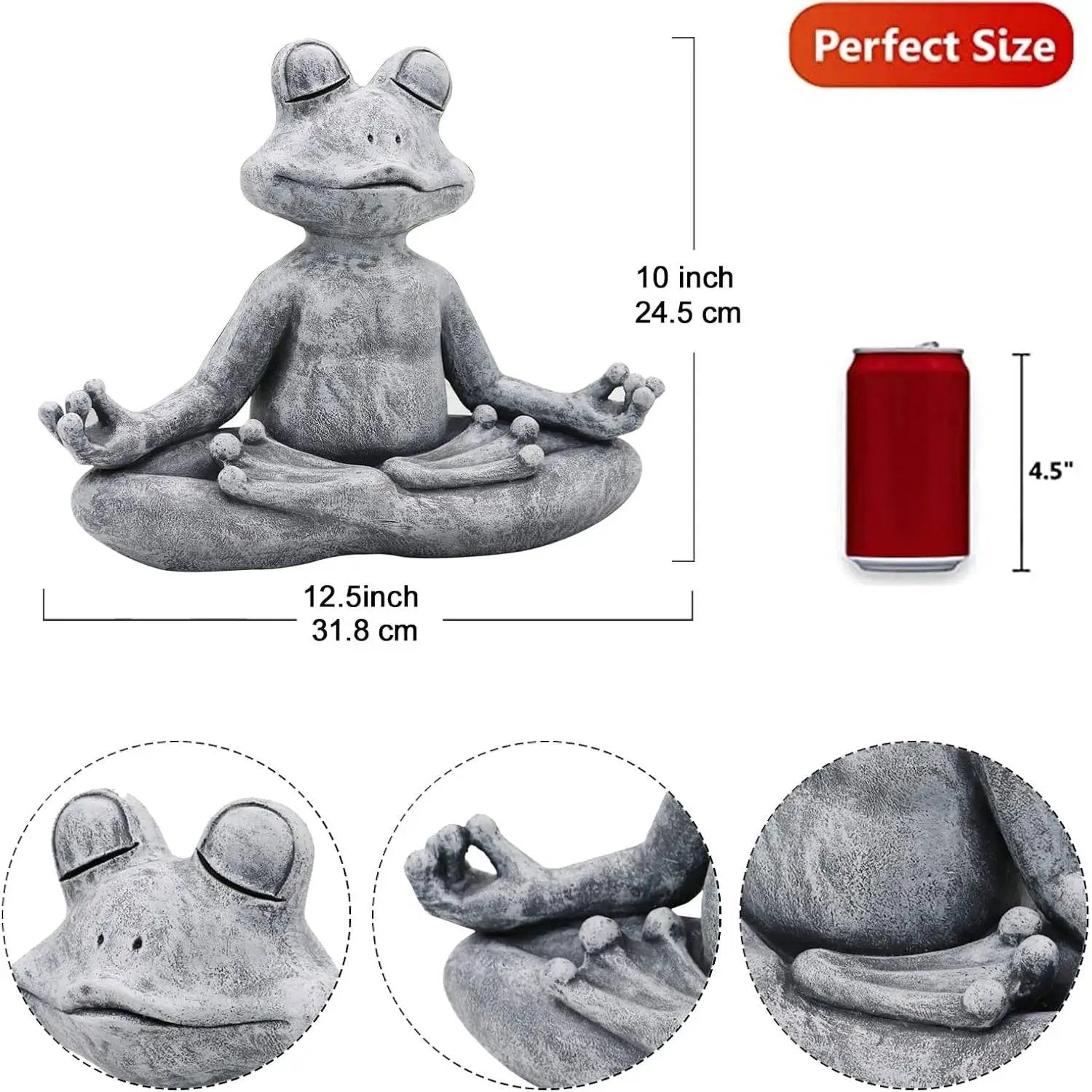 Zen Garden Meditating Yoga Frog Statue by HomePacific