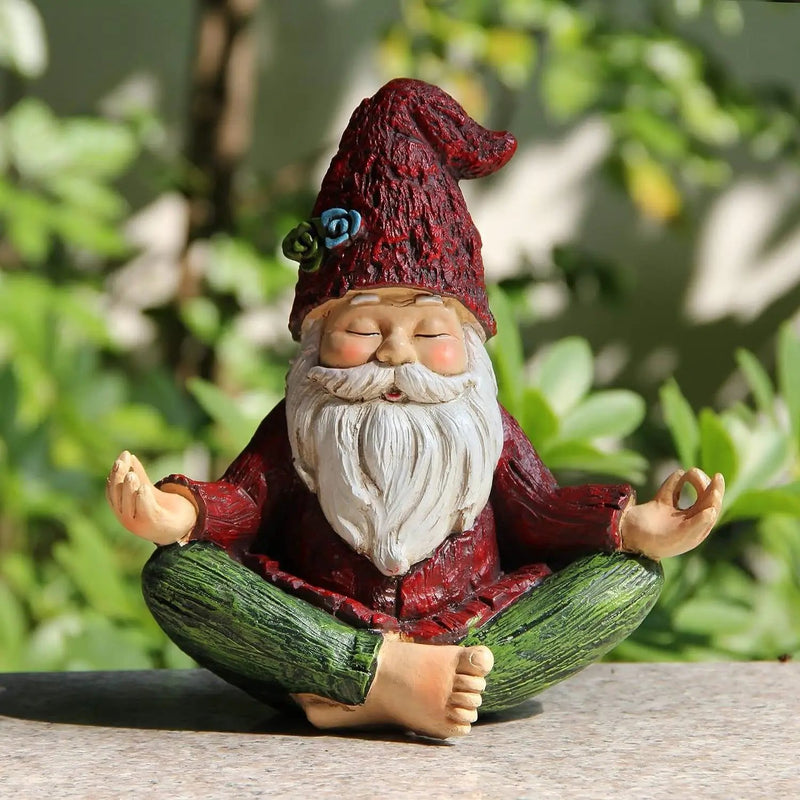 Zen Garden Meditating Yoga Solar Gnome Statue by HomePacific