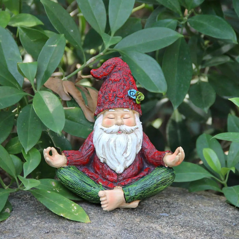 Zen Garden Meditating Yoga Solar Gnome Statue by HomePacific