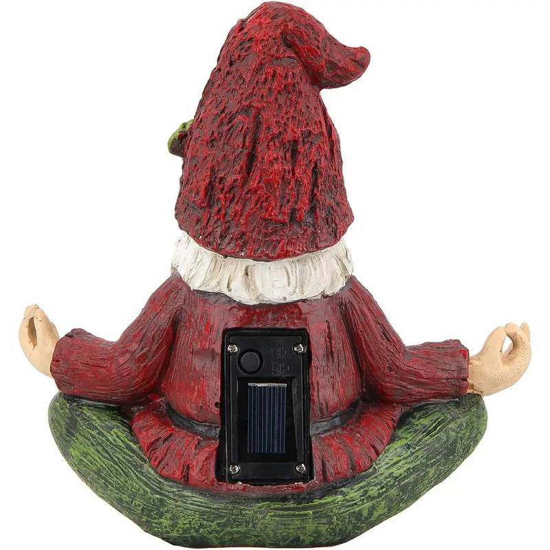 Zen Garden Meditating Yoga Solar Gnome Statue by HomePacific