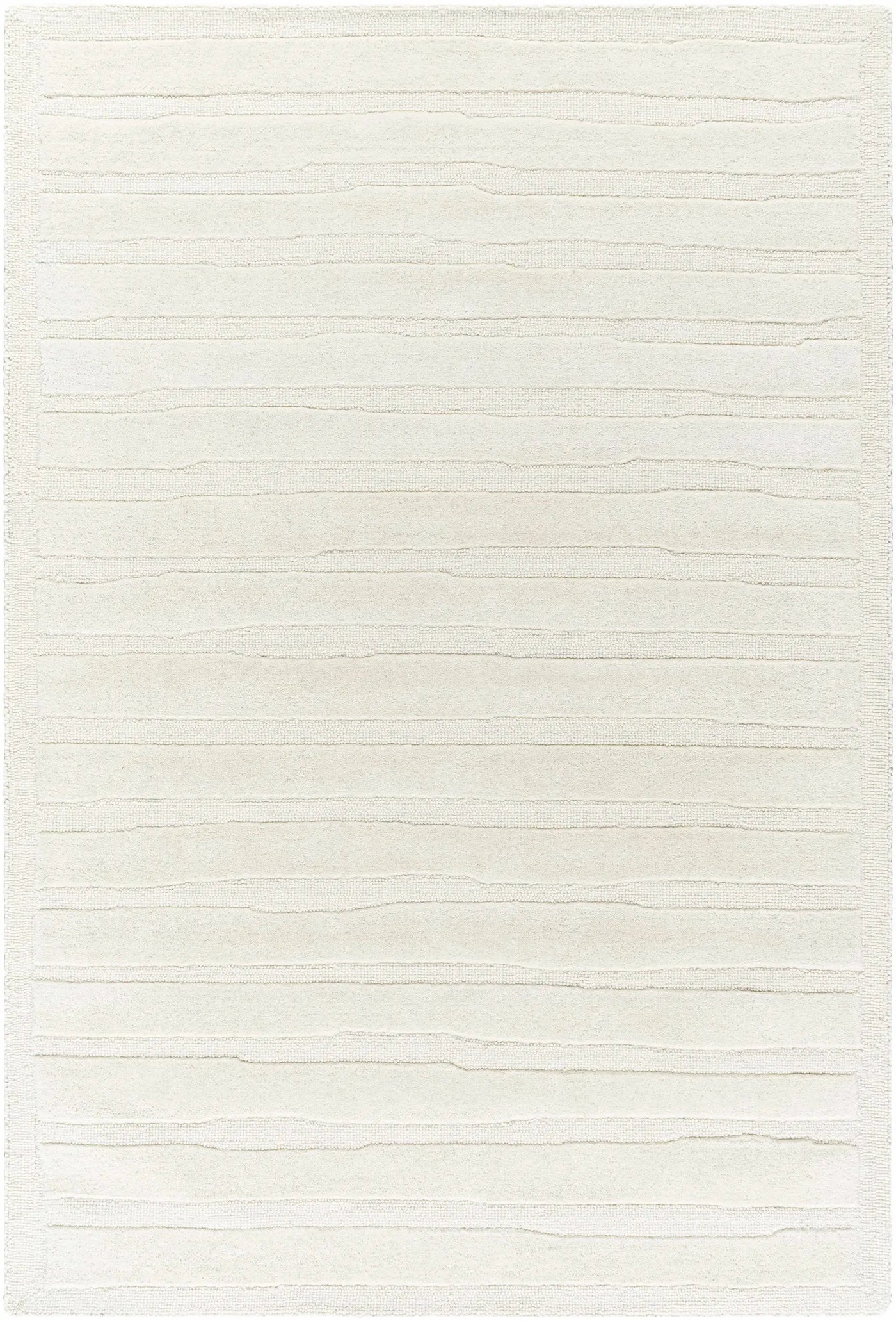Zerah White Wool Area Rug - Clearance by Boutique Rugs