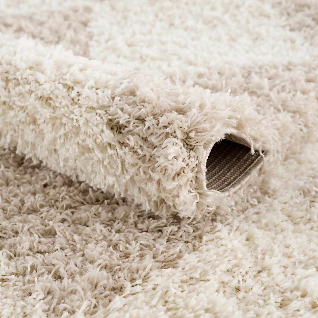 Zahur Cream & Beige Diamond Area Rug by Hauteloom