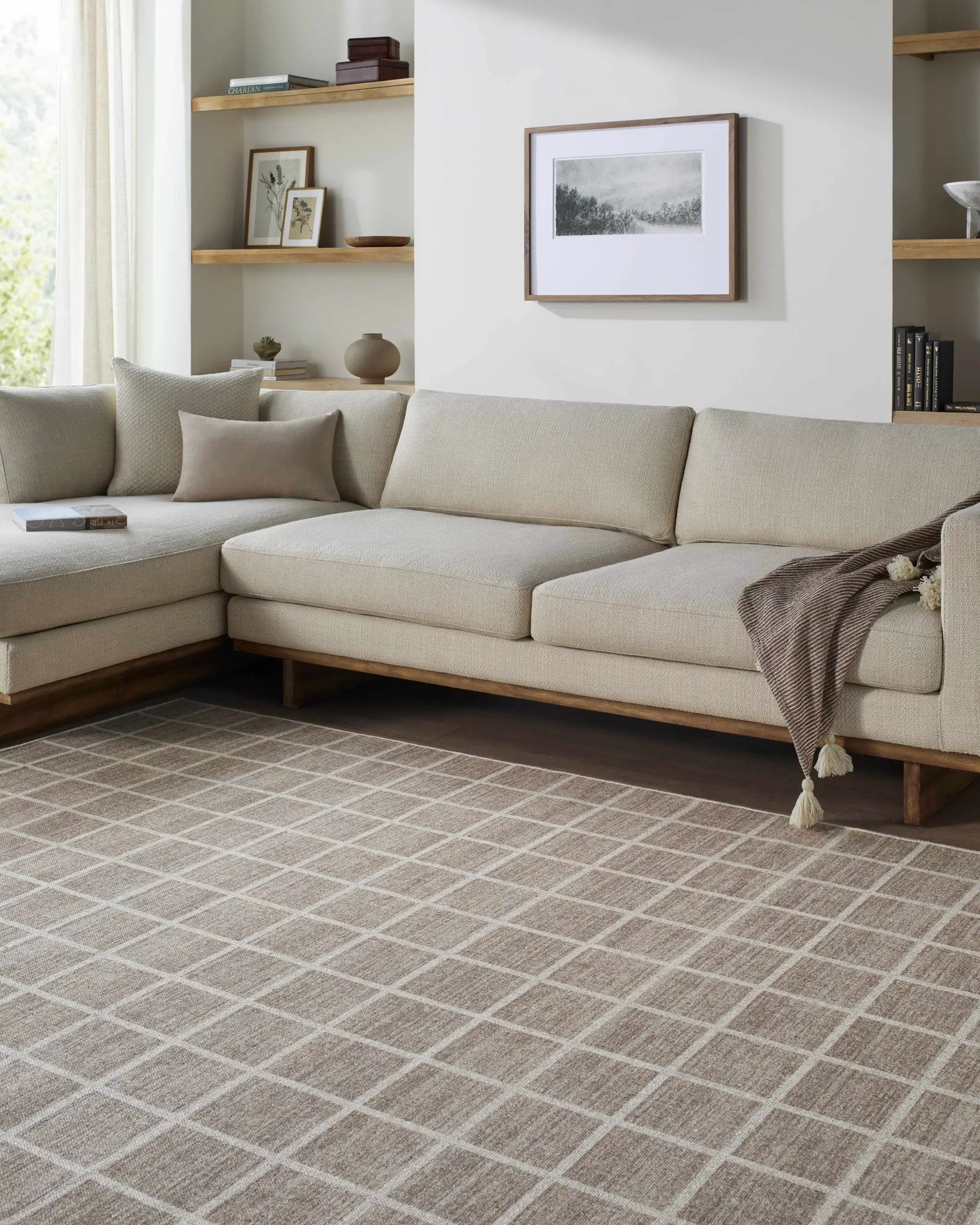 Anicet Checkered Washable Wool Area Rug by Boutique Rugs