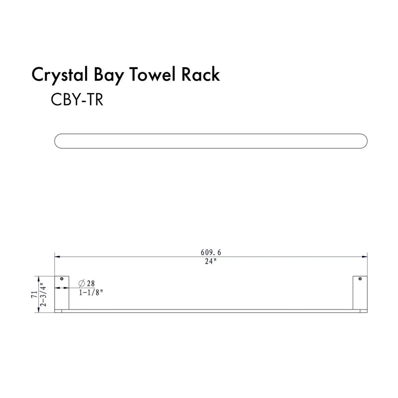 ZLINE Crystal Bay Bathroom Accessories Package with Towel Rail, Hook, Ring and Toilet Paper Holder, 4BP-CBYACC-PG by Farmhouse Kitchen and Bath