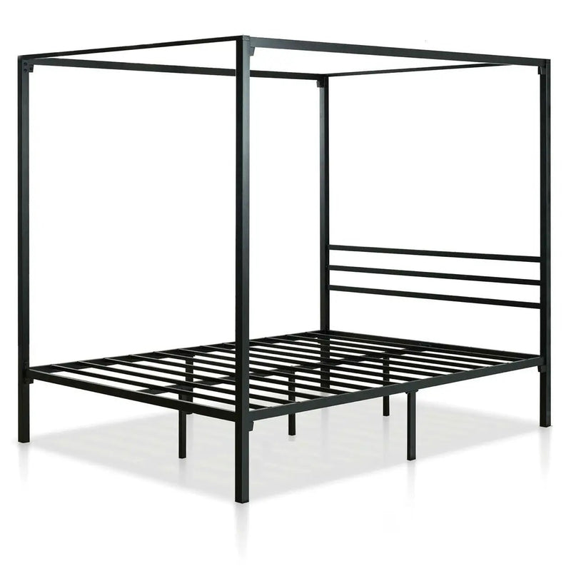 Queen size Modern Black Metal Canopy Bed Frame by HomePacific