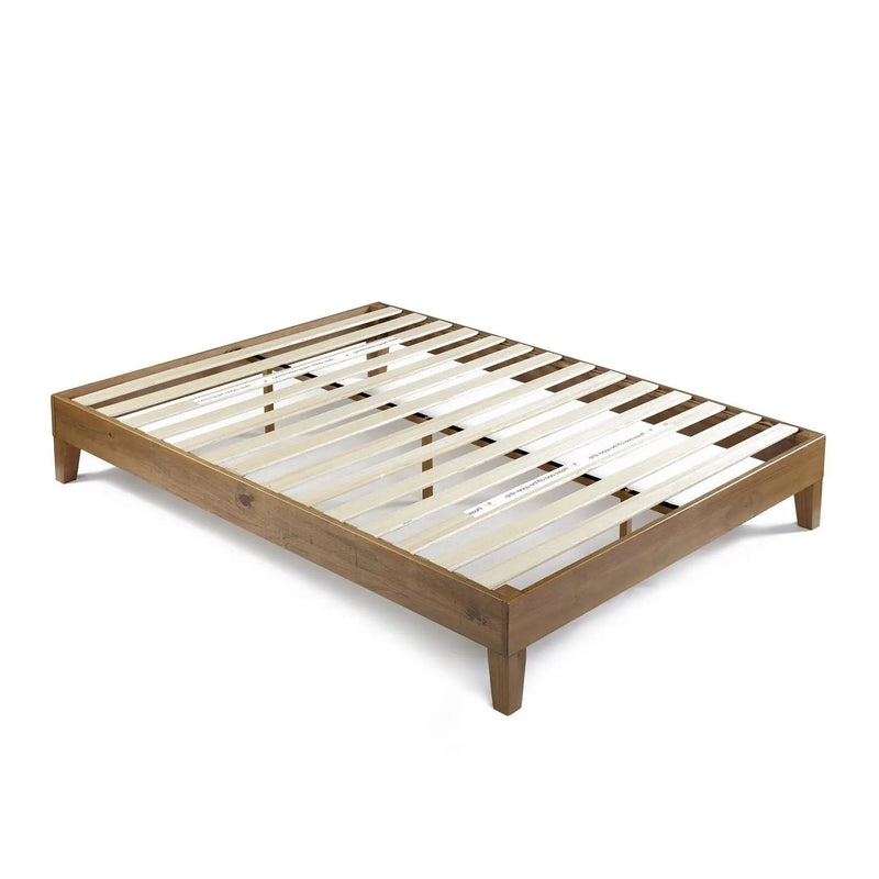 Twin size Solid Wood Platform Bed Frame in Pine Finish by HomePacific
