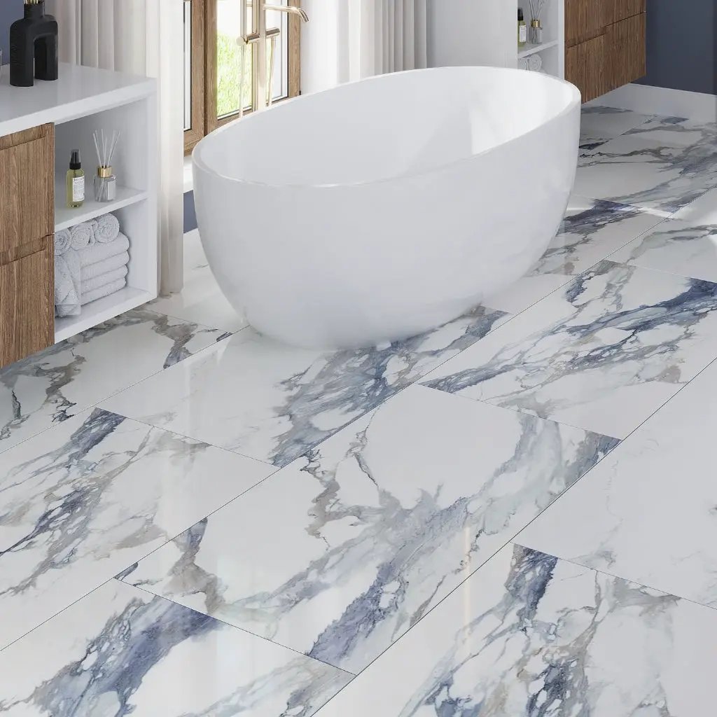 Air Superiority Blue 24x48 Polished Porcelain Large Format Tile (2 pack, 15.12 sq ft/case) by Apollo Tile